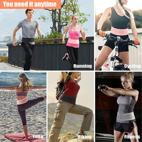 HASTHIP Slim Running Belt Bag with Hook Elastic Waist Bag for Keep