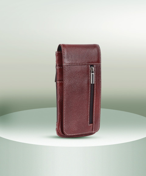 LEATHER LEAF 100% Genuine Leather Holster Pouch Case with Belt