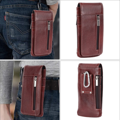 LEATHER LEAF 100% Genuine Leather Holster Pouch Case with Belt