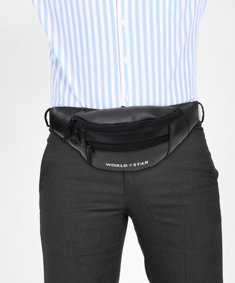 Worldstar rock leather look black waist bag_a Waist Bag blue