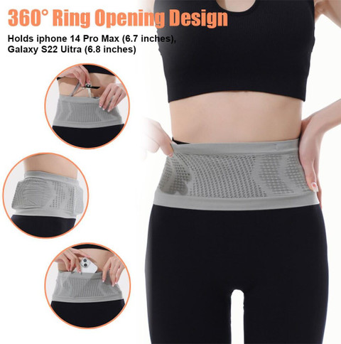 HASTHIP Slim Running Belt Bag with Hook Elastic Waist Bag for Keep Phone,  Keys Waist Bag