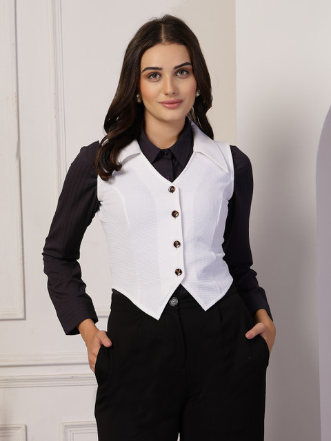 knee length dresses for ladies Waistcoat in Deep Navy main image 0