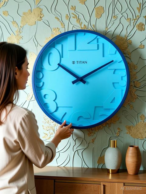 新品未開封　HAY WALL CLOCK 掛け時計 ブルー / BLUE Titan Analog 29.5 cm X 29.5 cm Wall Clock Price in India - Buy