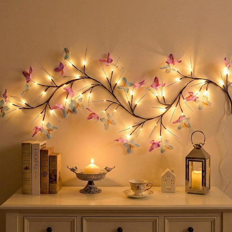 ORVENIX Butterfly Willow Vine LED Light for wall decoration