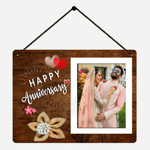 Phirki Studio Happy Anniversary, Wooden Wall Hanging Photo Frame For Home  Decor |Gift Items