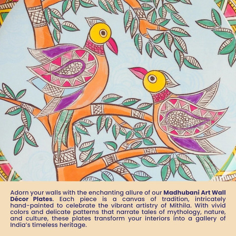 Ritualistic Madhubani Metal Wall Plates Wall Sculpture Decor