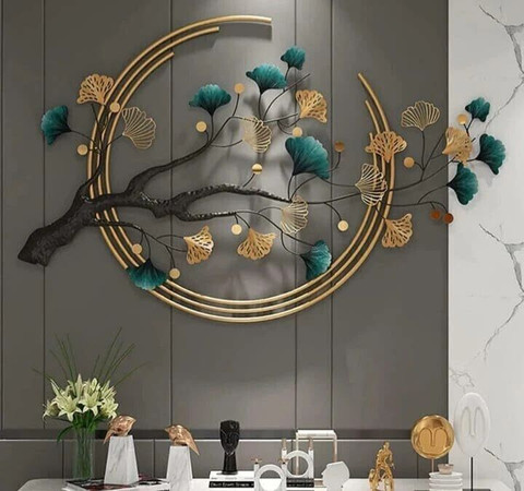Ultra Shine Home Decor 3D Metal Art Tree Leaf Wall Hanging