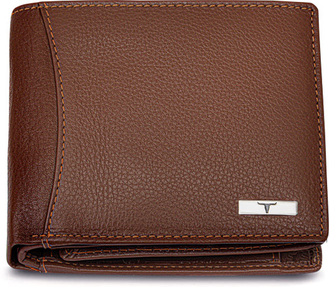 URBAN FOREST Men's RFID Leather Wallet - Red Bi-Fold With Zippered Compartment & Coin Pocket