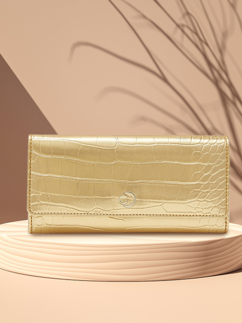 Caprese Women Casual Gold Artificial Leather Wallet GOLD Price