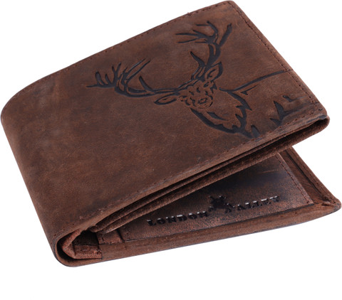 LONDON ALLEY Men Trendy Brown Genuine Leather Wallet VINTAGE BROWN