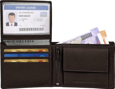 Antonio Valeria Men Casual Brown Genuine Leather Wallet Brown