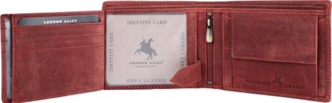 LONDON ALLEY Men Casual Red Genuine Leather RFID Wallet (6 Card Slots) - Image 8