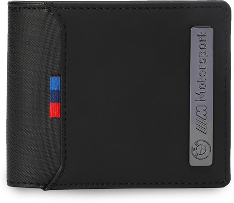 PUMA Men Women Black Genuine Leather Wallet Price in