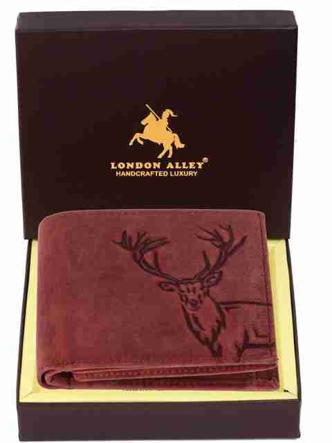 LONDON ALLEY Men Casual Red Genuine Leather RFID Wallet (6 Card Slots) - Image 5