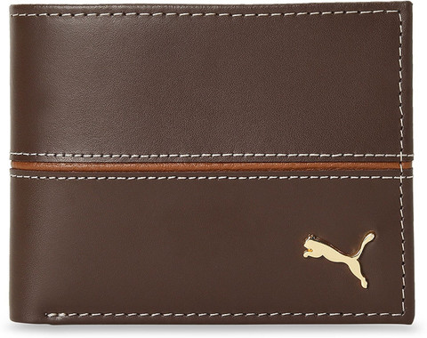PUMA Men \u0026 Women Brown Genuine Leather Wallet Chocolate - Price in India |  Flipkart.com