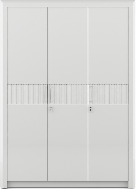 SPACEWOOD Arctic 3 door wardrobe Engineered Wood 3 Door Wardrobe
