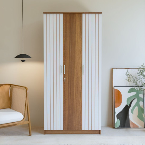neuspace Trio Engineered Wood 3 Door Wardrobe Price in India - Buy