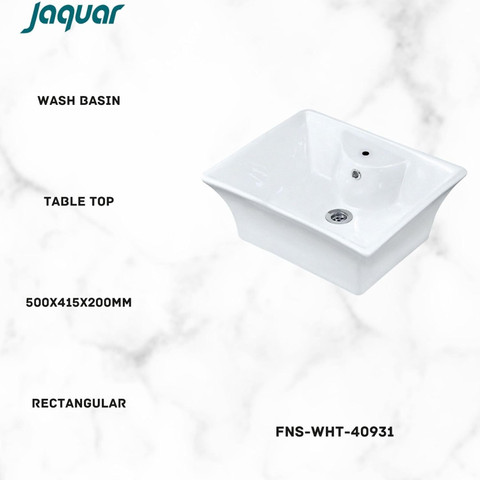 Jaquar FONTE Series WASH BASIN With Faucet Hole | 500x415x200mm