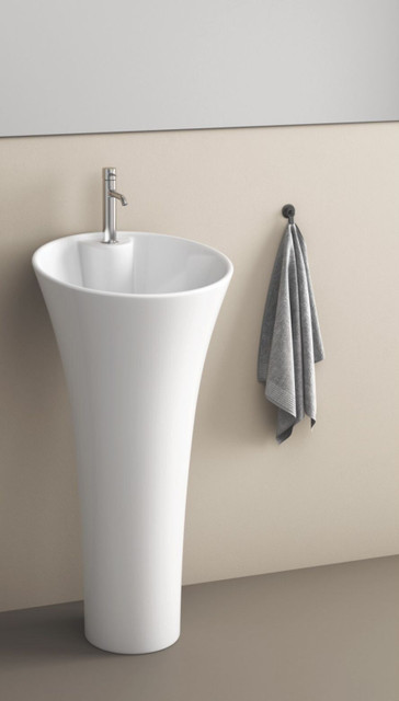 InletCera Pedestal Premium White Ceramic Wash Basin Pedestal Wash