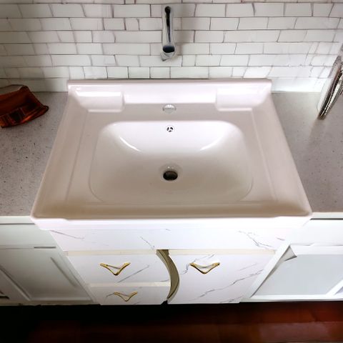 BOBBYEXPORT Gold Premium Freestanding Vanity Washbasin Cabinate BEP8 Table Top Basin (White Golden) - Image 4