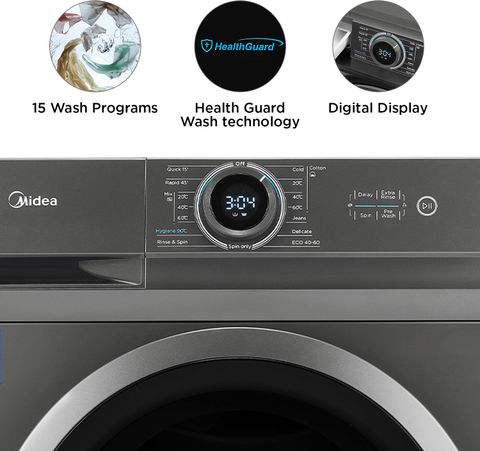 Midea 8/5 kg Washer with Dryer Inverter Motor, 1400 RPM, In-built