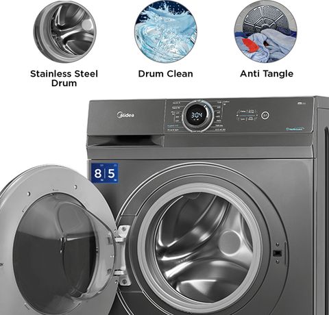 Midea 8/5 kg Washer with Dryer Inverter Motor, 1400 RPM, In-built