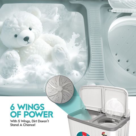 Summercool 7.5 kg Semi Automatic Top Load Washing Machine Grey
