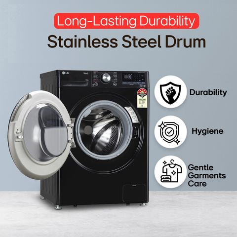 LG 12 kg 5 Star, AI Direct Drive Technology, Wi-Fi Enabled, Steam Wash ...