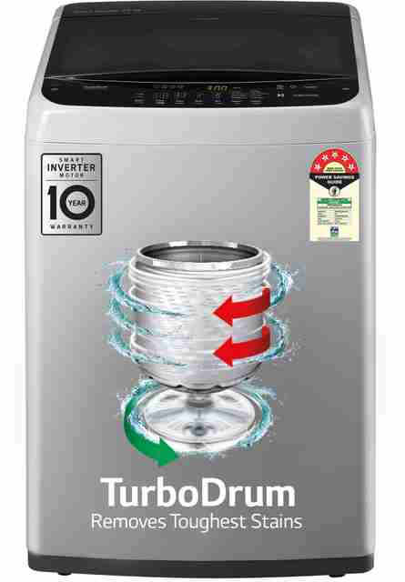 LG T75SPSF1Z 7.5 kg 5 Star Fully Automatic Top Load Washing Machine, Grey