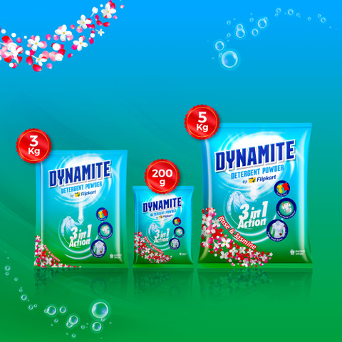 Dynamite by Flipkart 3 in 1 Action Detergent Powder (Rose and