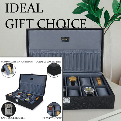 ALAWO Watch Box Organizer Holder for Men Women 12 slots of