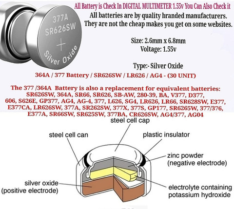 Synergy SR626SW/ LR626SW/ 377/ Battery Button Cell 20-piece Watch Repair Kit