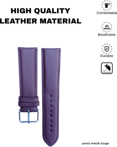 ORRY Cherry double doom side folding 22 mm Genuine Leather Watch Strap