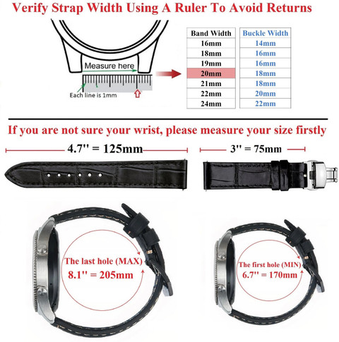 True Diamond Crocodile Leather Watch Strap Men Real Crocodile