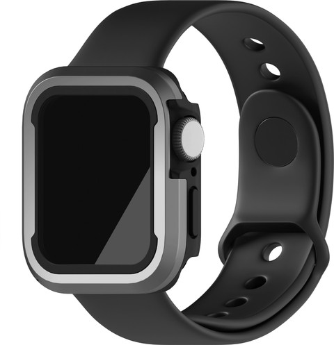 DailyObjects Silver Tough Fit Apple Watch Series Case (44mm) mm  Silicone Watch Strap