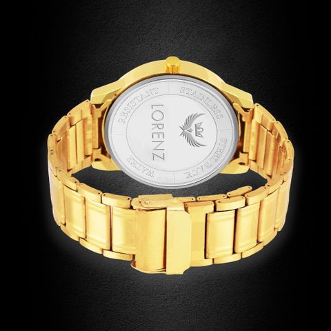 LORENZ MK-2058W Lorenz Black Dial Golden Watch for Men | Watch for