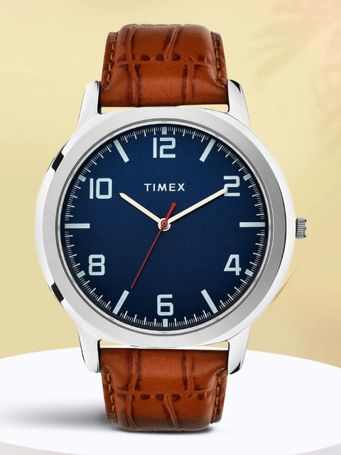 TIMEX Navy Dial Leather Strap Analog Watch For Men Buy TIMEX