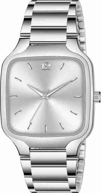 just like 98637-JUS Silver Plated Wrist Watch For Men Black Chain