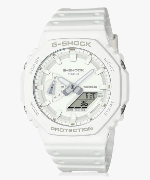 CASIO GA-2100-7A7DR G-SHOCK White Dial White Resin Strap Analog