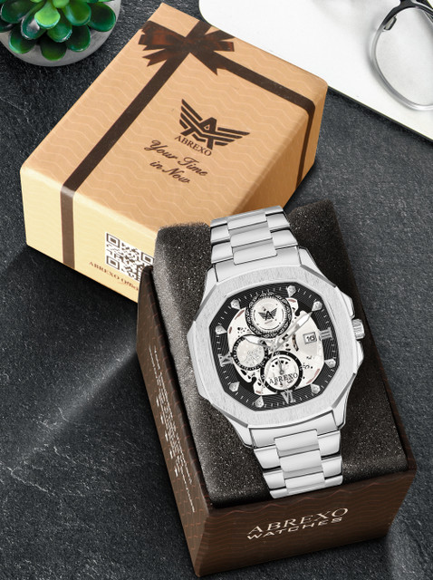 ABREXO Abx8312-Silver Bracelets GODFATHER Square Chrono Look