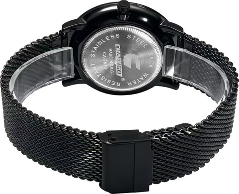 Chaxigo Classic Noir Minimalist Mesh Black Dial with Rose Gold