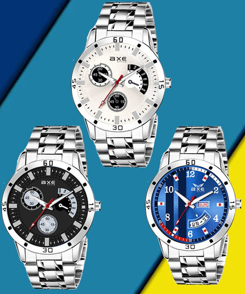 Stainless Steel Flipkart Offers Mens Watches AXE Style X-3005