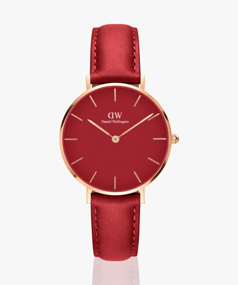 DANIEL WELLINGTON Petite Petite Suffolk Red color Round 32 mm