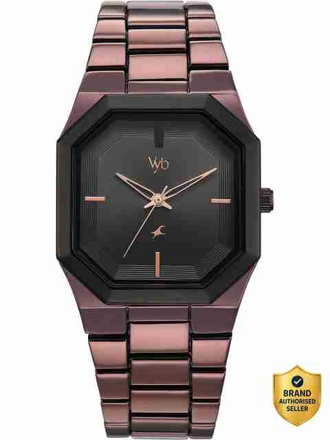 Fastrack Vyb Pioneer Quartz Black Dial Brown Strap Watch - Image 5