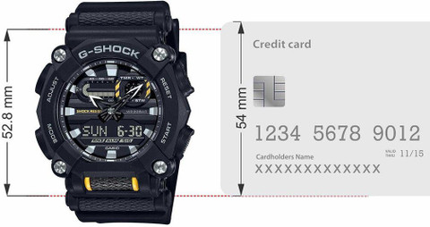 CASIO GA-900-1ADR G-SHOCK Black Dial Resin Strap Analog-Digital