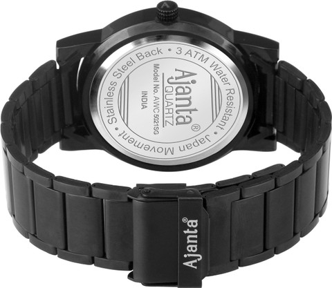 AJANTA QUARTZ AWC502ISG/BLS/B/BL Black Analog Watch - For Men