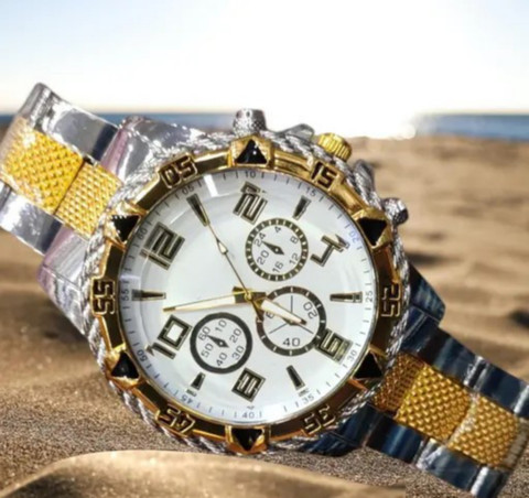 RS TRADER CO LUXURY FASHION WATCH PREMIUM DESIGN DIAL STAINLESS STEEL  SILVER GOLD CHAIN SRA LUXURY FASHION WATCH PREMIUM DESIGN DIAL STAINLESS  STEEL