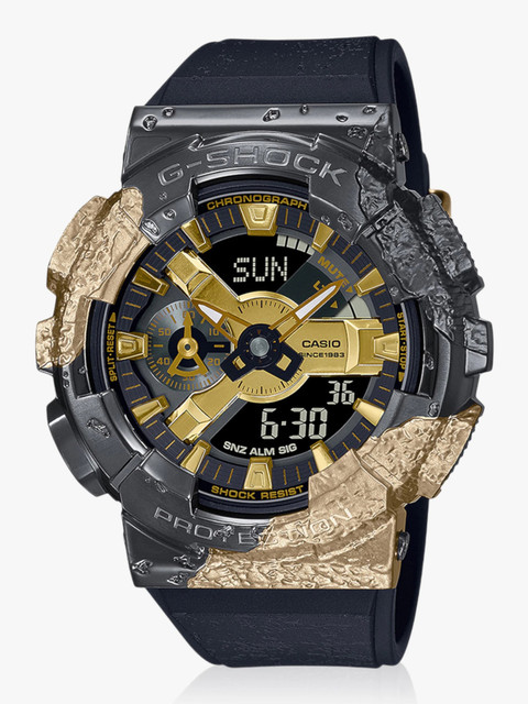CASIO GM-114GEM-1A9DR G-Shock Black-Gold Ip Dial Resin Band Analog