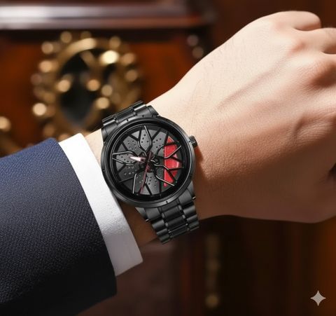 GYROCAR Spinner Special Edition Car Wheel Rotating Dial Analog Watch - Image 7