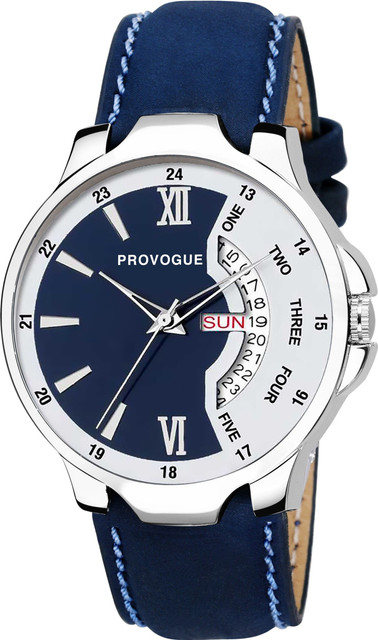PROVOGUE Day and Date Functioning Blue Dial Analog Watch For Men